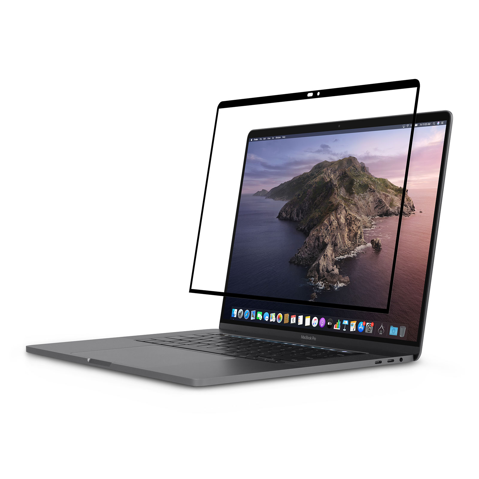 Folia matowa Moshi iVisor AG MacBook Pro 16 , czarna ramka.